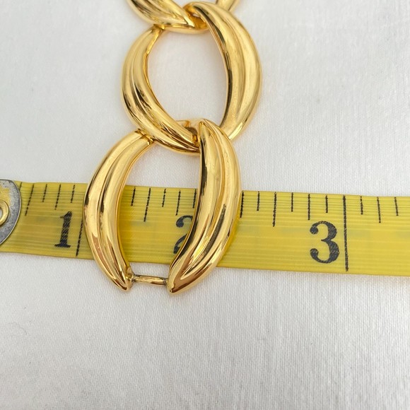 Napier Necklace F90 Vintage Chunky Choker Gold Tone Oversized Curb Links - Picture 11 of 11
